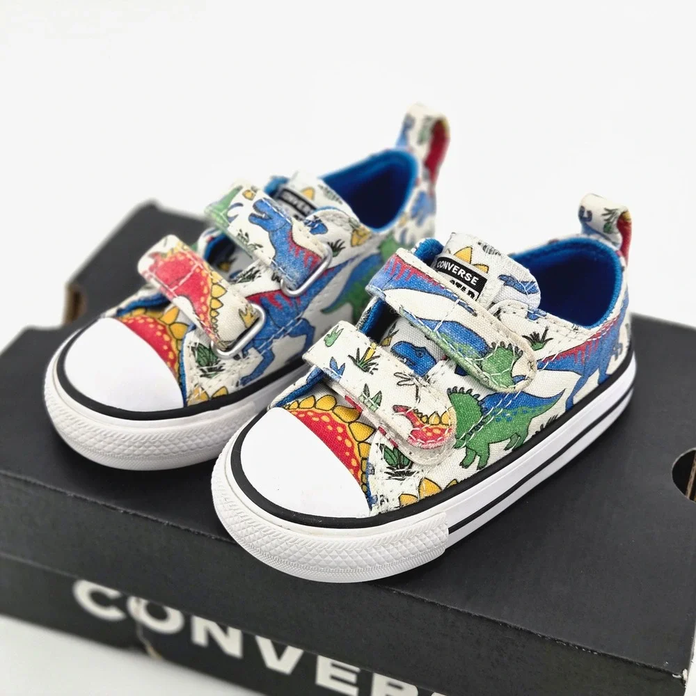 Converse Chuck Taylor All Star 2V Dino's Beach Party Kids Shoes Size 5 Infant